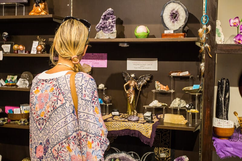 woman shopping at Celestial Treasures in Coconut Grove, Miami, Florida