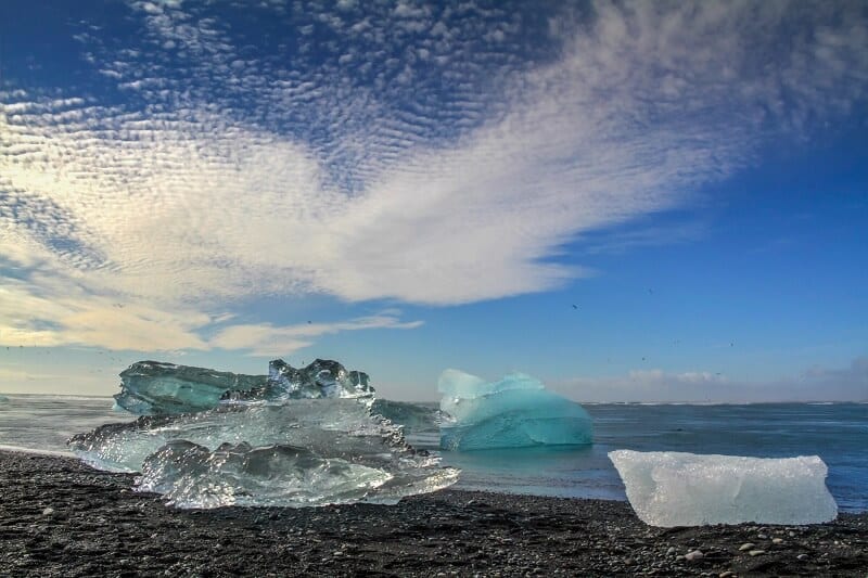 chunks of ice on Jokulsalron Beach - 