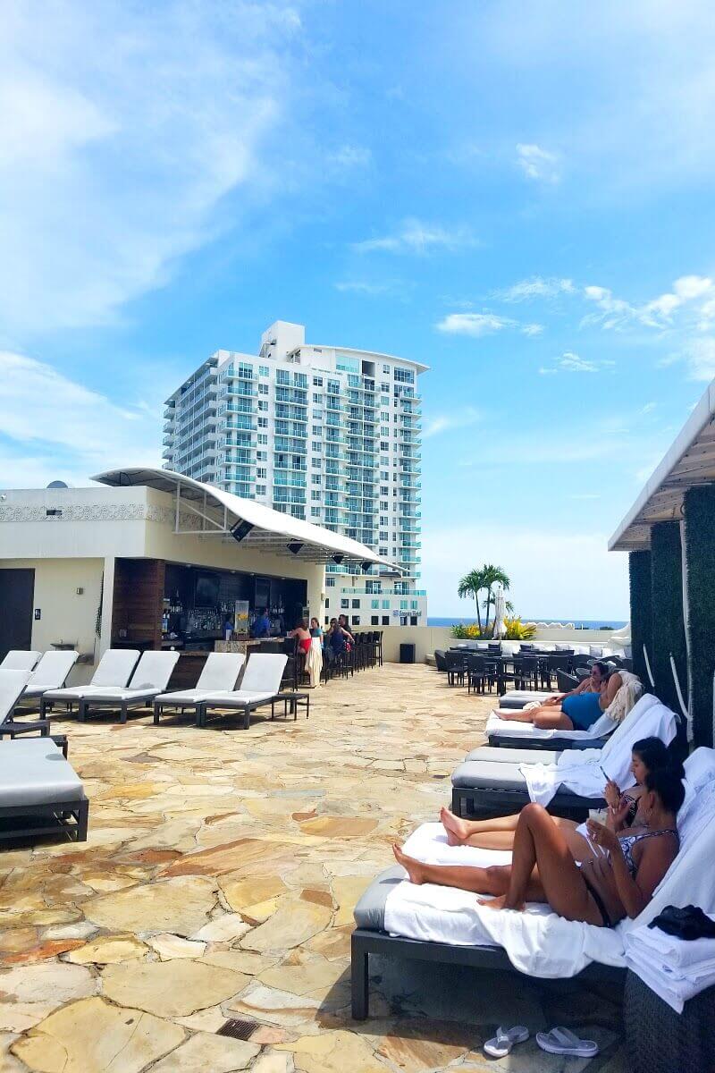 pool terrace of mayfield hotel in Coconut Grove, Miami, Florida