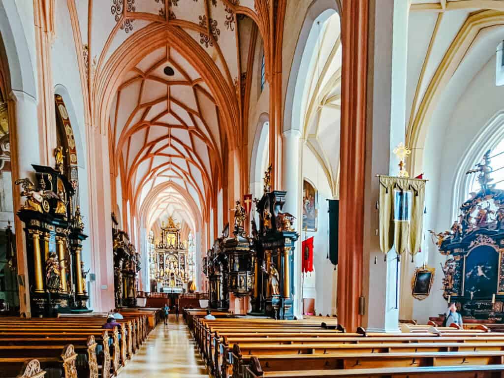 aisle in church leading to altar