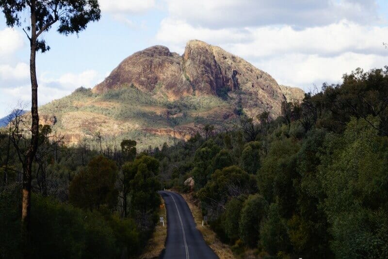 This is just part of the stunning scenery you can expect to see as you drive into the Warrumbungles National Park at Coonabarabran