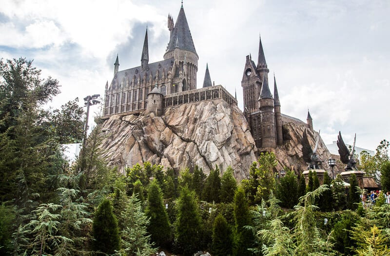 Hogwarts Castle on a hill