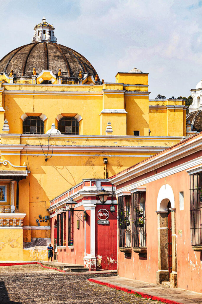 yellow colonial building