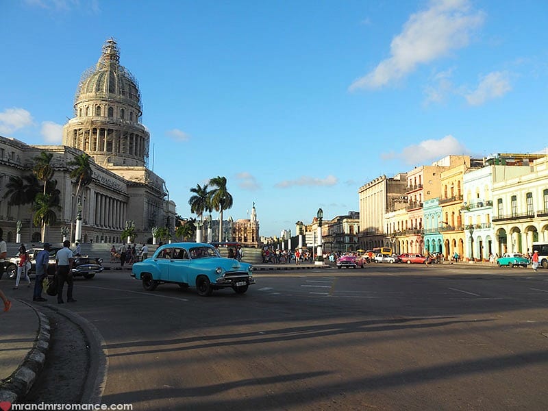 car on city street in havana