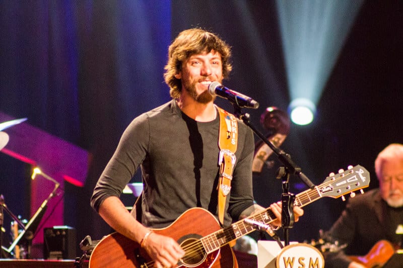 Chris Janson performing at the Grand Ole Opry in Nashville, Tennessee