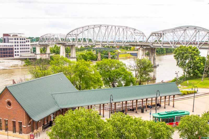 Riverfront views from terrace restaurant in nashville