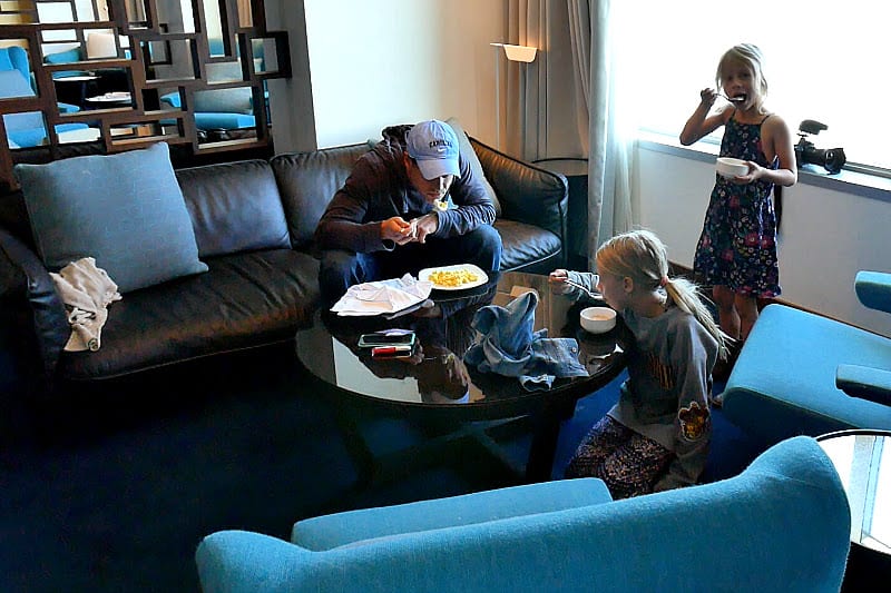 people sitting on a table