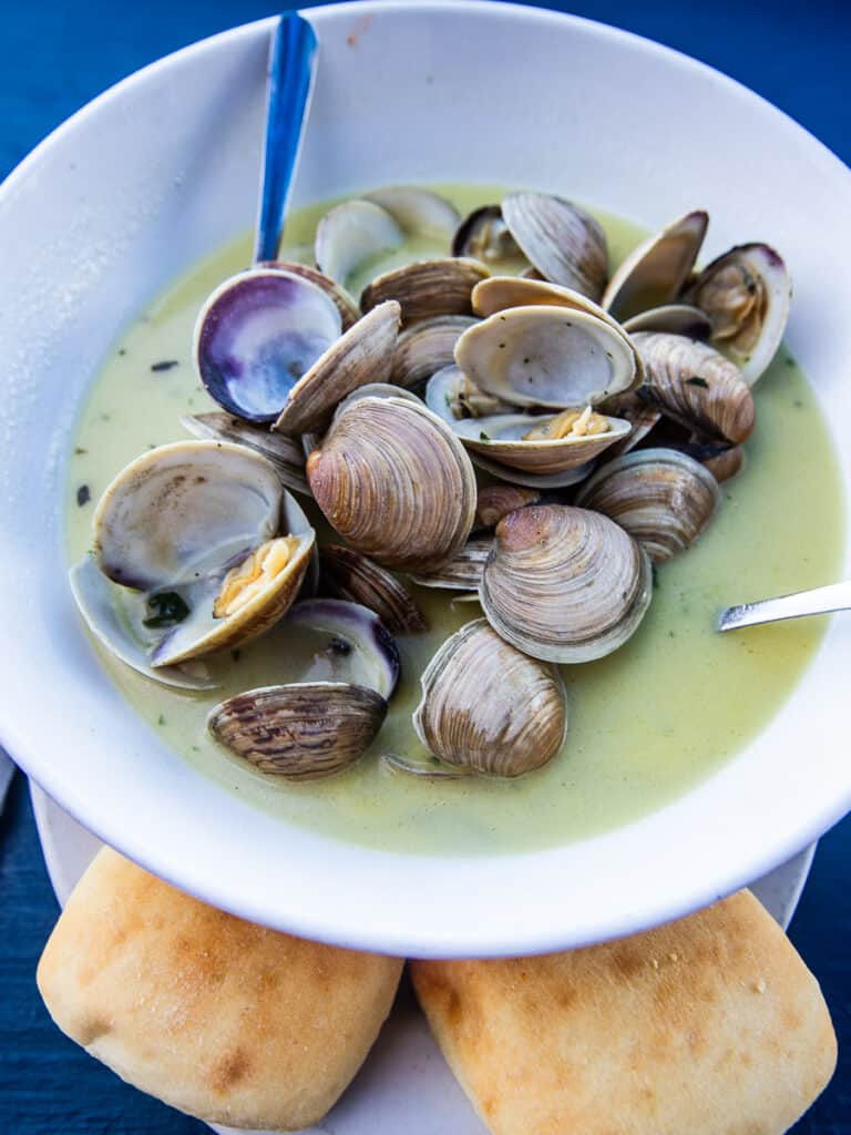 Clams in a bowl.