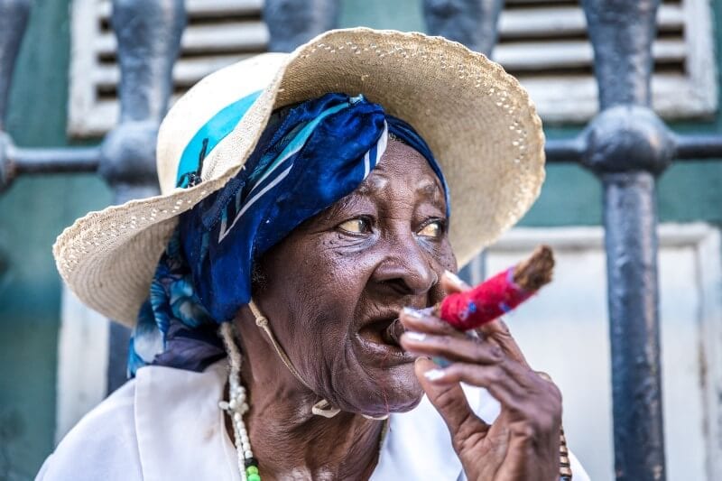 lady smoking cigar