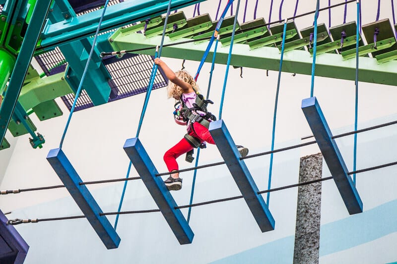 girl on a ropes course