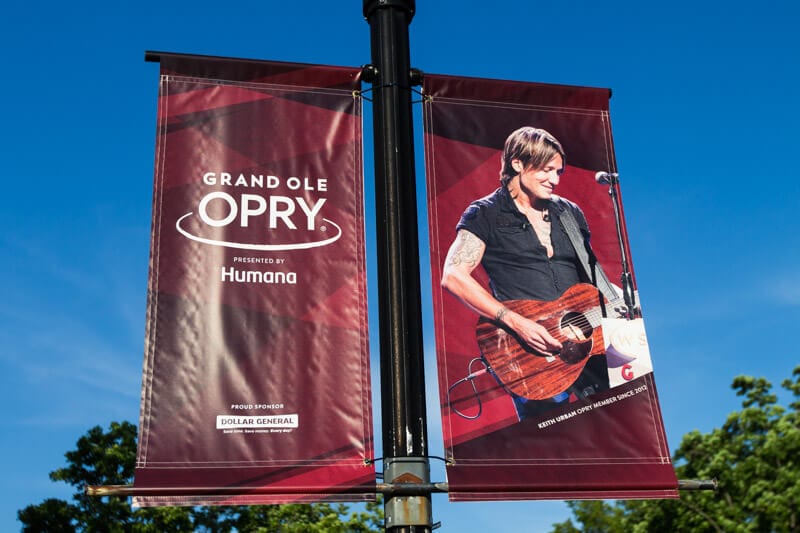 banner of Keith Urban at grand ole opry