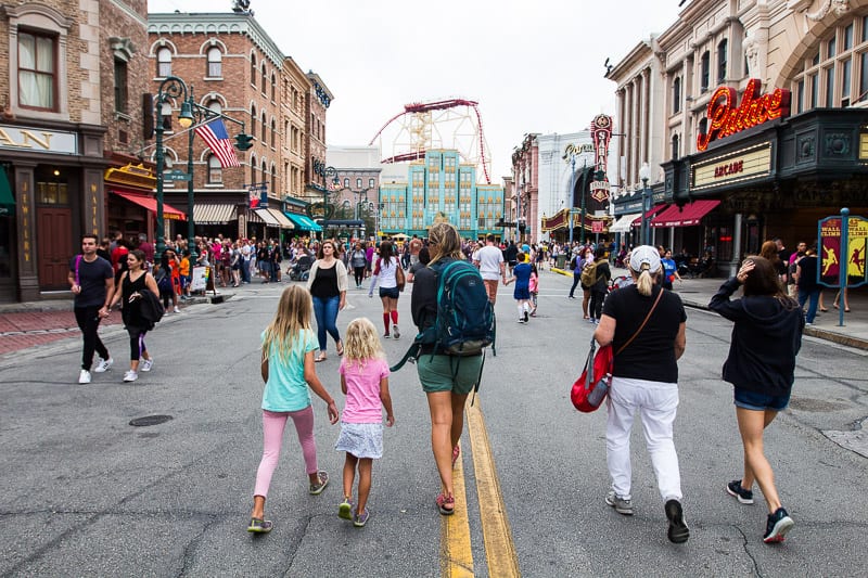 people walking through Universal Studios Orlando